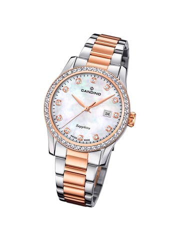 Candino Analog-Armbanduhr Candino Elegance roségold, silber mittel (ca. 33mm)
