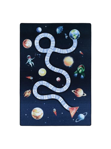 KADIMA DESIGN Teppich Kinder Flachgewebe Weltraum rutschfest Kinderzimmer