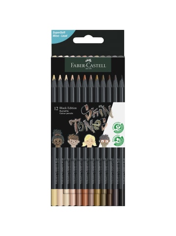 Faber-Castell Buntstift Black Edition Skin Tones - 12er Etui sortiert.