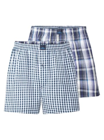 Götzburg Web-Boxershorts 2er Pack in Blau/Weiß