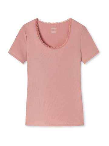 Schiesser T-Shirt Rib & Lace in terracotta