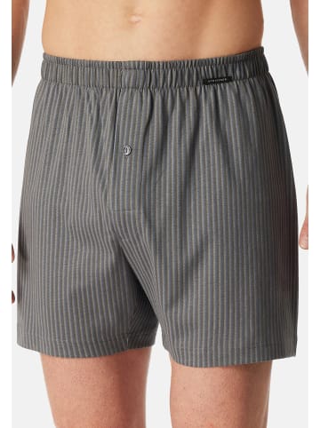 Schiesser Boxershorts Singel-Jersey in Dunkelblau / schwarz / grau