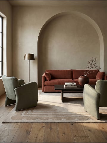 KADIMA DESIGN Teppich Wolle Handgetuftet WENSUM Grafisches Muster Wohnzimmer in Beige