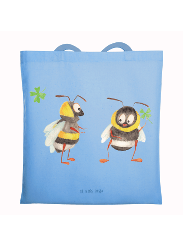 Mr. & Mrs. Panda Tragetasche Hummeln Kleeblatt ohne Spruch in Sky Blue