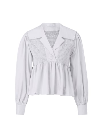 Rich & Royal Cotton Blouse with Peplum in White