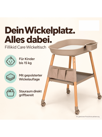fillikid Wickeltisch Care Exklusiv in Taupe
