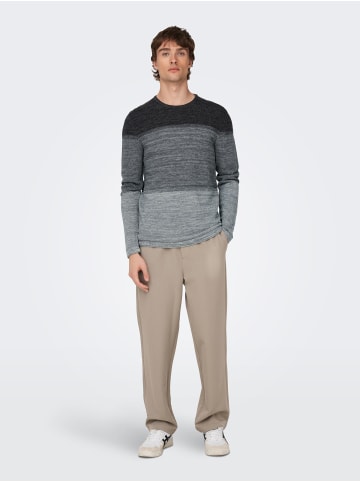 Only&Sons Dünner Langarm Strickpullover Rundhals Basic Sweater ONSPANTER in Grau-2