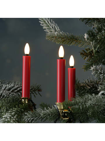 MARELIDA LED Weihnachtskerzen Lichterkette 20 Baumkerzen L: 9,5m in rot