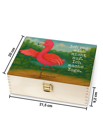 Mr. & Mrs. Panda Teebox Flamingo Yoga Design mit Spruch in Weiß