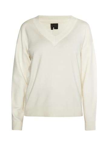 DreiMaster Damen Strickpullover in Wollweiss