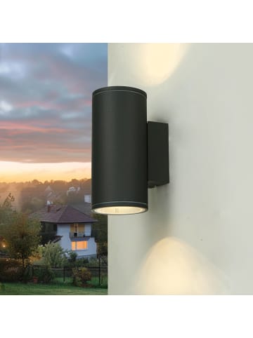 Licht-Erlebnisse Außen Wandlampe Ø 9 x (H)19 cm in AnthrazitAnthrazit