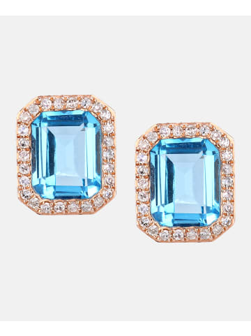 Diamant L'éternel Ohrstecker aus 375 Roségold mit Diamant mit Topas