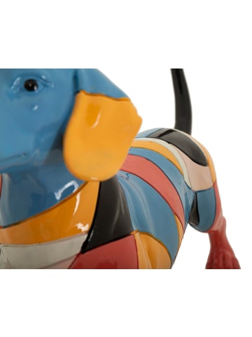Mauro Ferretti Dackelfigur aus mehrfarbigem Kunstharz, 32,5 x 9,7 x 20,5 cm