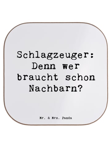 Mr. & Mrs. Panda Untersetzer Schlagzeuger Spruch mit Spruch in Weiß