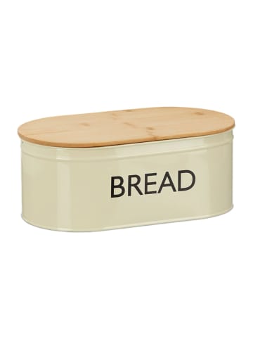 relaxdays Brotkasten in Beige/Natur