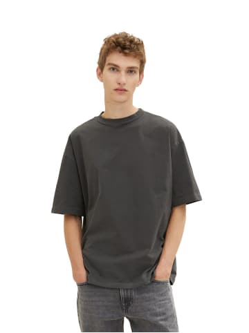 TOM TAILOR Denim T-Shirt OVERSIZED GARMENTDYE in Schwarz