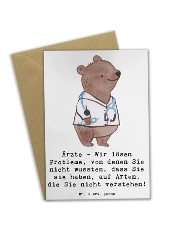 Mr. & Mrs. Panda jubiläumskarte Arzt Probleme Lösen mit Spruch in Weiß
