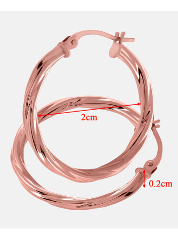 Diamant L'éternel Creolen aus 375 Roségold gedreht in Roségold