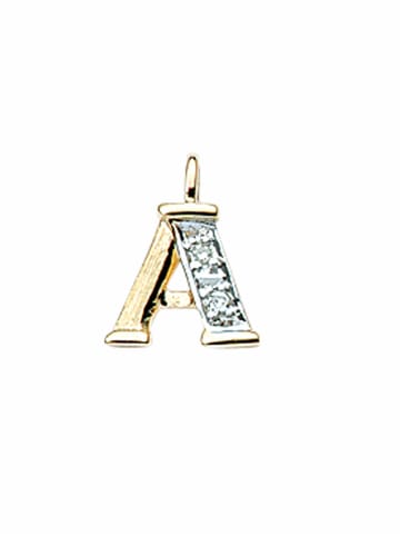Adeliás 585 Gold Buchstabenanhänger mit Diamant in gold