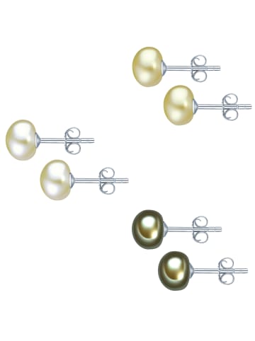 Valero Pearls Perlen-Ohrstecker Sterling Silber Süßwasser-Zuchtperle in grün