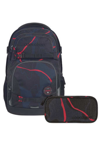 Coocazoo Schulrucksack-Set PORTER Lava in schwarz 2-teilig