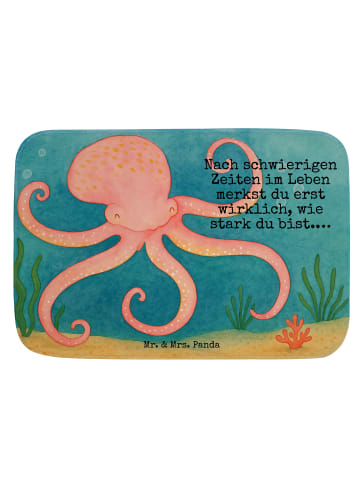 Mr. & Mrs. Panda Badteppich Tintenfisch Design mit Spruch in Weiß