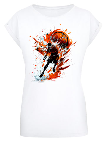 F4NT4STIC T-Shirt Basketball Splash Orange Sport SHORT SLEEVE in weiß