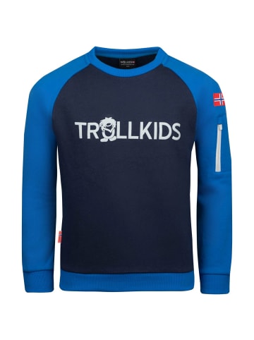 Trollkids Sweatshirt "Sandefjord" in Leuchtendes Blau/Marineblau