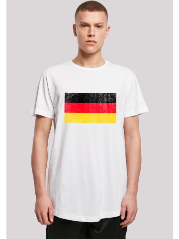 F4NT4STIC Long Cut T-Shirt Germany Deutschland Flagge distressed in weiß