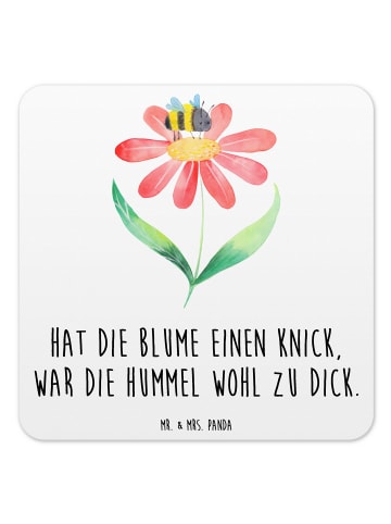 Mr. & Mrs. Panda Glasuntersetzer Hummel Blume mit Spruch in Weiß