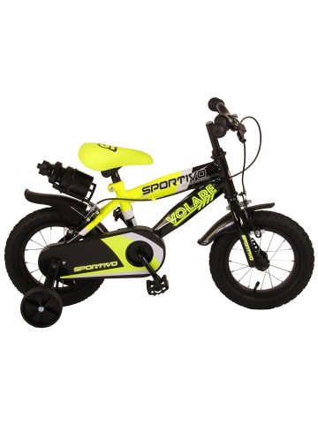 Volare Kinderfahrrad Sportivo für Jungen 12 Zoll Kinderrad Neon Gelb Schwarz 3 Jahre