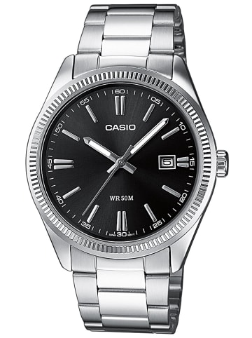 Casio Herrenuhr Schwarz/Silberfarben