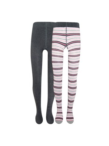 ewers 2er-Set Strumpfhose 2er Pack Ringel/Uni in anthrazit meliert