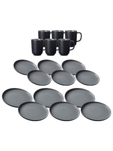 18er Set Tafelservice Jasper in Schwarz