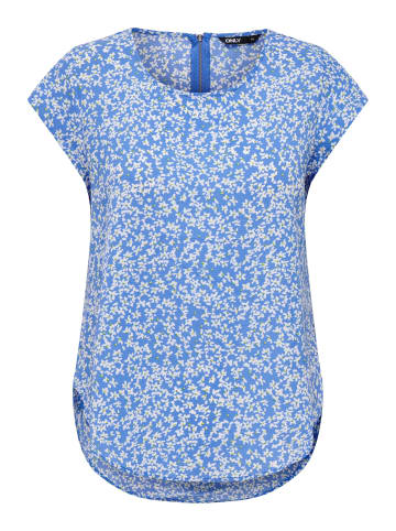 ONLY Print Kurzarm Bluse ONLVIC in Blau