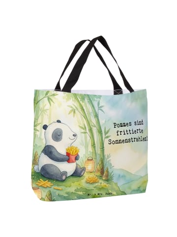 Mr. & Mrs. Panda Einkaufstasche Panda Schwimmbad Pommes Design o... in Weiß