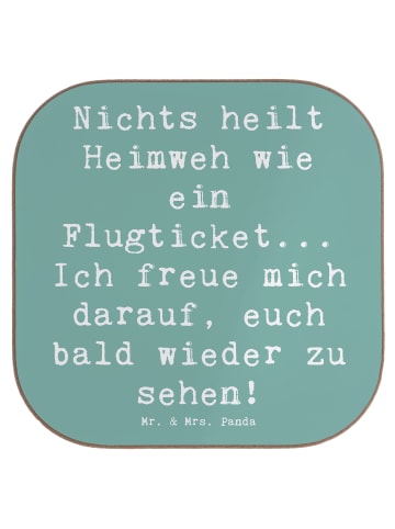 Mr. & Mrs. Panda Untersetzer Quadratisch Spruch Heimweh Ticket m... in Meeresbrise