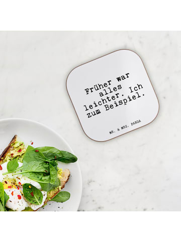 Mr. & Mrs. Panda Glasuntersetzer Früher war alles leichter.... m... in Weiß