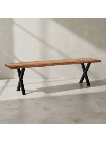 KADIMA DESIGN Esszimmerbank 160x40x45,5 cm Massivholz / Metall mit