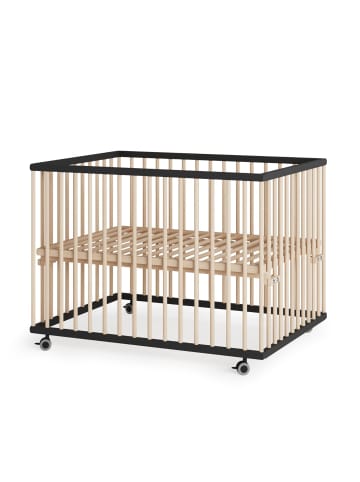 Sämann Sämann Laufgitter mit Lattenrost - schwarz/natur - Premium Kollektion