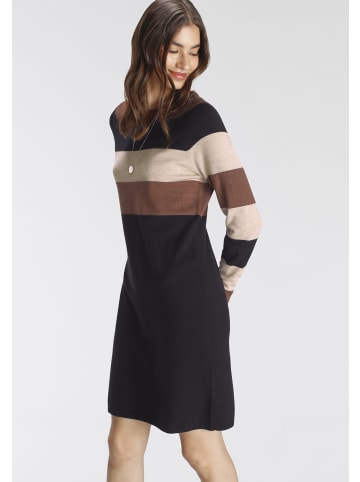 Tamaris Strickkleid in schwarz sand gestreift