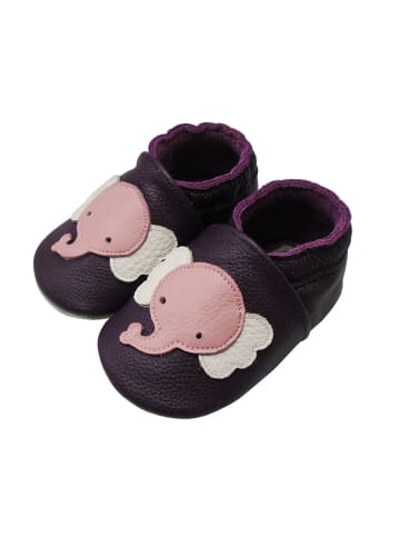 Yalion Baby Krabbelschuhe aus Leder, weiche Lauflernschuhe mit rutschfester Sohle 