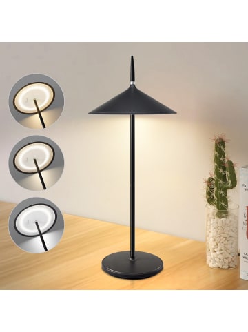 ZMH Tischleuchte LED in schwarz Touch Dimmbar kabellos IP44 Wiederaufladbar 1800mAh