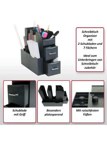 MCW Schreibtisch Organizer L97 mit 2 Schubladen und 7 Fächern, Standard