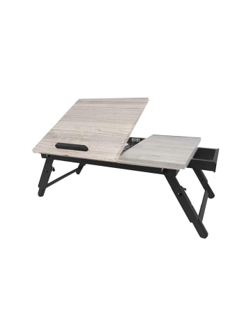relaxdays Laptoptisch in Grau/ Schwarz