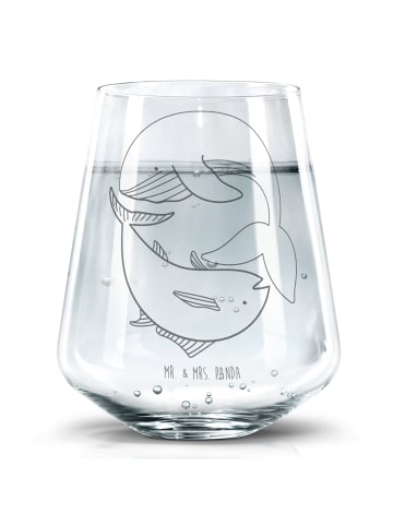 Mr. & Mrs. Panda Wasserglas Walfisch Thunfisch ohne Spruch in Transparent