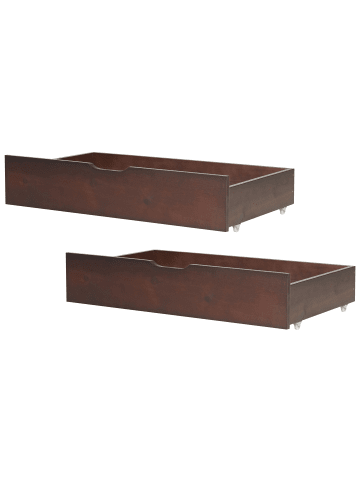 Beliani 2er-Set Hochbett RUMILLY in Braun
