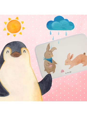 Mr. & Mrs. Panda Badezimmerteppich Hasen Muschel ohne Spruch in Weiß