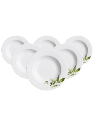 Ritzenhoff & Breker 6er Set Suppenteller Evora ø 22 cm in weiß-grün
