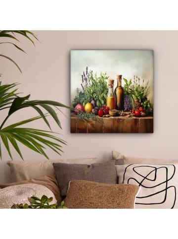 MuchoWow Leinwand Bilder Kräutertisch